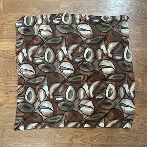 J. Garcia Brown and Cream 100% silk square scarf 20 x 20